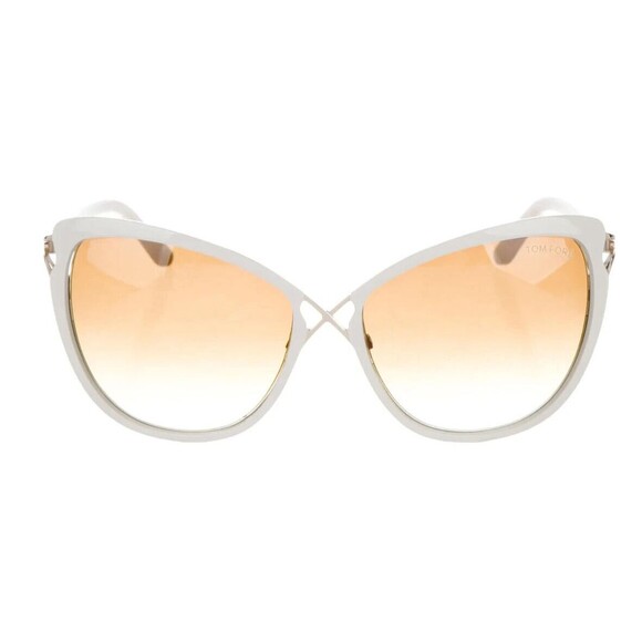 DESIGNER TOM FORD IVORY ACETATE GRADIENT OVERSIZE SUNGLASSES - Picture 4 of 10